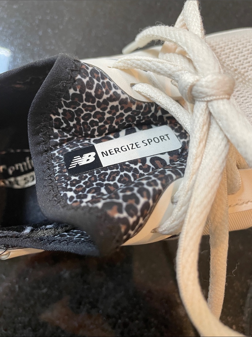 New Balance Nergize Sport White Sneakers with leopard trim. - Picture 7 of 7
